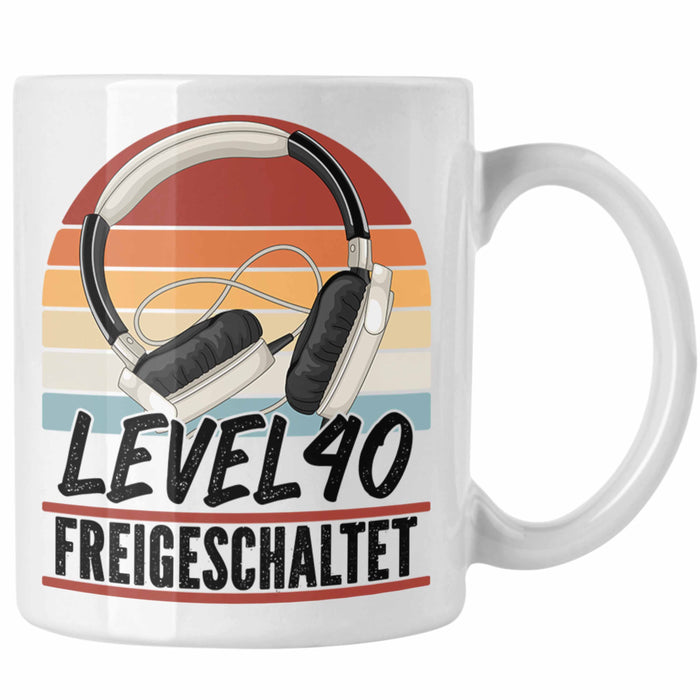 40. Geburtstag Geschenk Männer Gaming Kaffee-Becher Gamer 40er Geburtstag Geschenkidee Tasse Weiß Trendation
