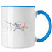 Lustige Fechten-Tasse Geschenk für Fechter Herzschlag Blau Trendation