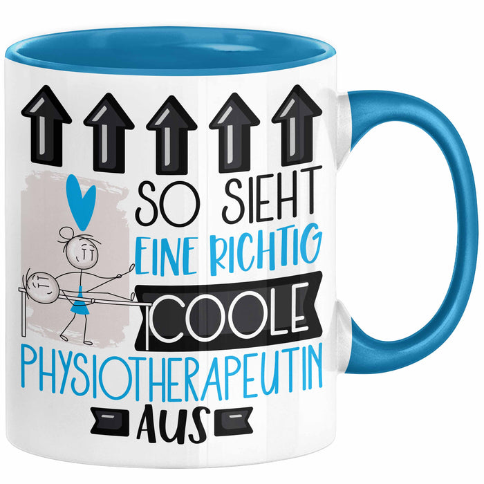 Physiotherapeutin Geschenk Tasse Lustig Geschenkidee für Physiotherapeutin Geburtstag So Sieht Eine Richtig Coole Physiotherapeutin Aus Frauen Spruch Blau Trendation