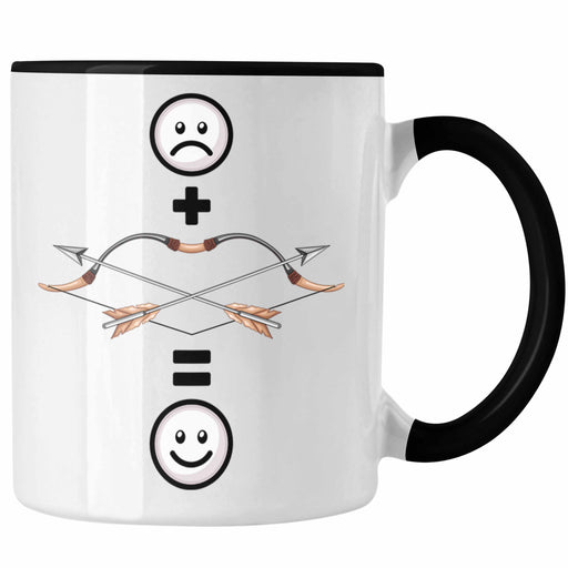 Pfeil und Bogen Tasse Geschenk für Bogenschütze :( + Pfeil & Bogen = :) Lustige Geschenkidee Geburtstag Trendation