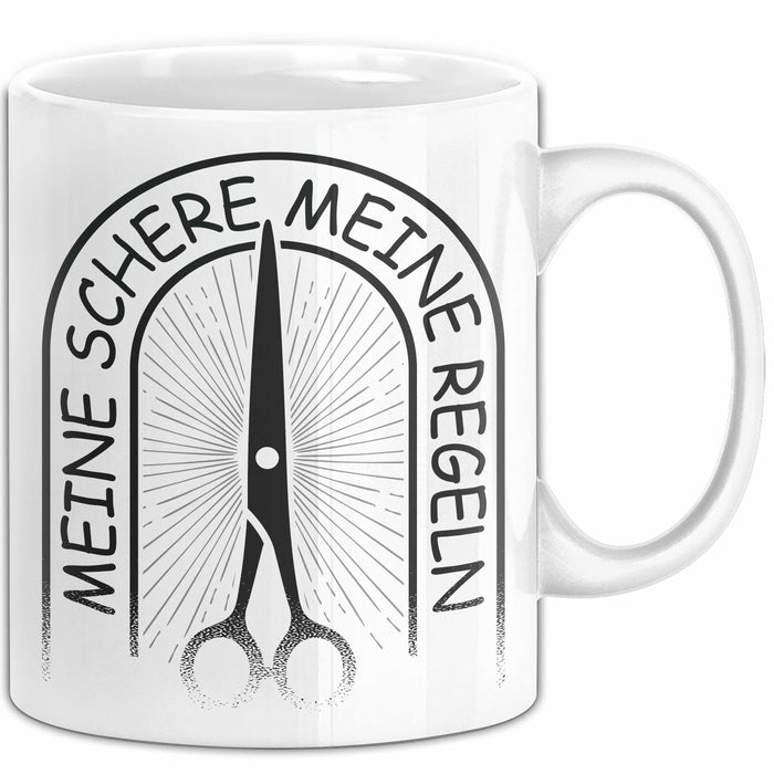 Friseurin Tasse Geschenk Meine Schere Meine Regeln Weiß Trendation