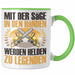 Forstarbeiter Tasse Geschenk Spruch Holzarbeiter Forstwirt Kettensäge in den Händen Grün Trendation