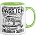 Straßenbahn-Fan Geschenk Tasse Entschuldigung Dass Ich Zu Spät Bin Ich Habe Eine Straßenbahn Gesehen Kaffee-Becher Grün Trendation