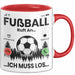 Fussballer Tasse Geschenk Fussballspieler Geschenkidee Fußball Ruft An Kaffee-Becher Rot Trendation