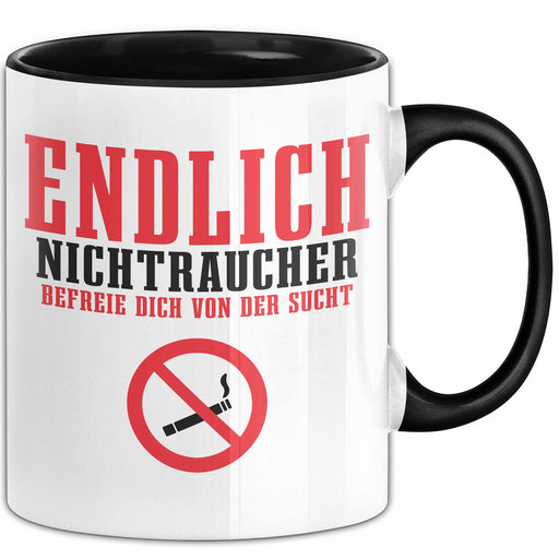 Endlich Nichttraucher Tasse Geschenk Aufhören Zu Rauchen Befreie Dich Von Der Sucht Trendation