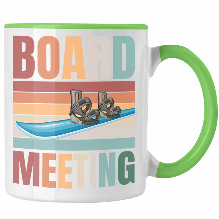 Snowboard Tasse Geschenkidee für Snowboard-Fahrer zum Geburtstag Weihnachten Grün Trendation