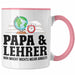 Papa und Lehrer Tasse Geschenkidee Vater für Lehrer Geburtstag Vatertag Spruch Geschenkidee Rosa Trendation