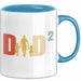 Zwillinge Papa Tasse Geschenk Dad Hoch 2 Geschenkidee Für Zwillings-Papa Vater Kaffee-Becher Blau Trendation
