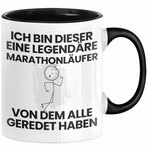 Marathonläufer Geschenk Tasse Lustige Geschenkidee Geburtstag für Marathonläufer Ich Bin Dieser Legendäre Marathonläufer Von Dem Alle Geredet Haben Kaffee-Becher Trendation