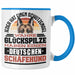 Deutscher Schäferhund Tasse Geschenkidee Kaffee-Becher Schäferhund Besitzer Schutzengel Blau Trendation