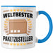 Weltbester Paketbote Paketzusteller Tasse Geschenkidee Postbote Spruch Blau Trendation