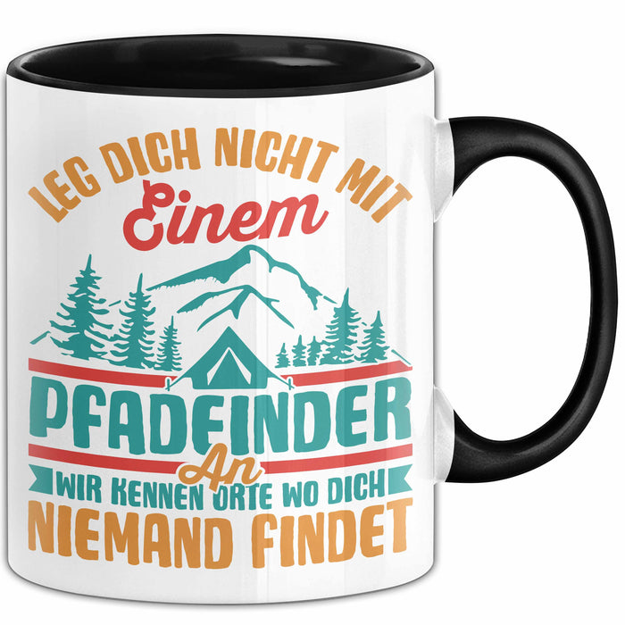 Pfadfinder Tasse Geschenk Leg Dich Nicht Mit Einem Pfadfinder An Scout Geschenkdiee Kaffee-Becher Trendation