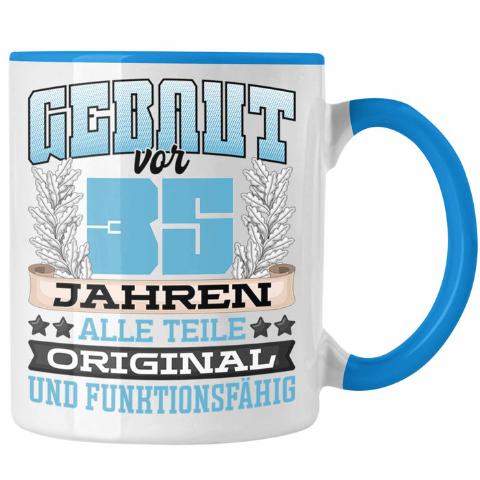 35er Geburtstag Tasse Geschenk Frauen Männer Spruch Gebaut Vor 35er Jahren Blau Trendation