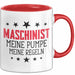 Maschinist Tasse Geschenk Meine Pumpe Meine Regeln Maschinenführer Kaffee-Becher Rot Trendation