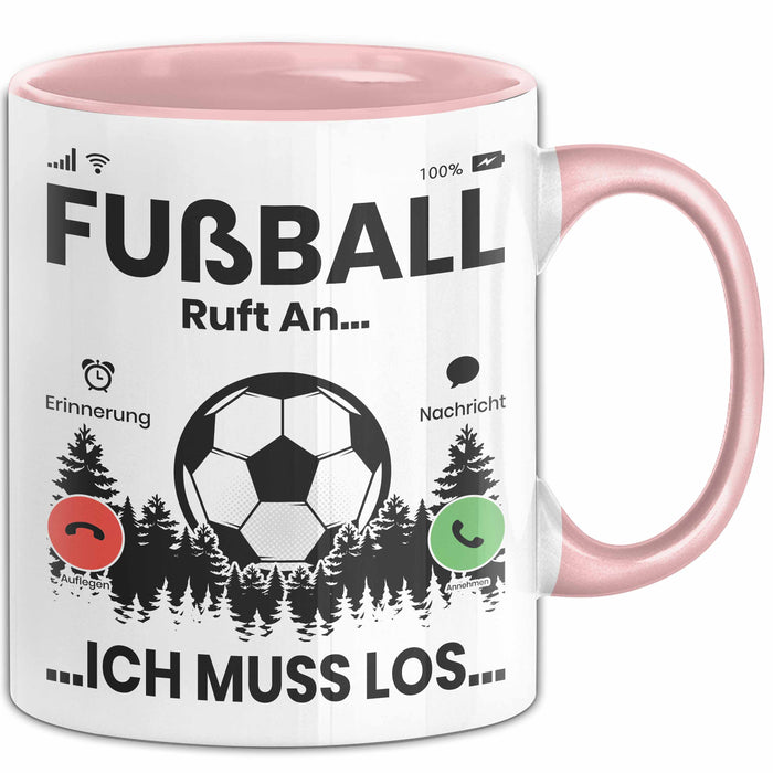 Fussballer Tasse Geschenk Fussballspieler Geschenkidee Fußball Ruft An Kaffee-Becher Rosa Trendation