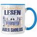 Lesen Tasse Geschenk Spruch Leseratte Bücherwurm Geschenkidee Ein Leben Ohne Lesen Blau Trendation