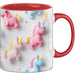 3D Tasse Einhorn Grafik Geschenkidee Mädchen 3D Einhorn Motiv Luftballong Viele Einhörner Rot Trendation
