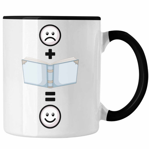 Lesen Tasse Geschenk für Leseratte Bücher Lesen Lustige Geschenkidee :( + Buch = :) Trendation