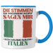 Italien Tasse Urlaub Heimat Geschenk Spruch Italiener Geschenkidee Blau Trendation