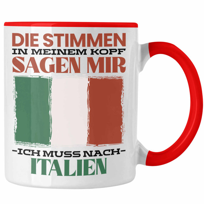 Italien Tasse Urlaub Heimat Geschenk Spruch Italiener Geschenkidee Rot Trendation