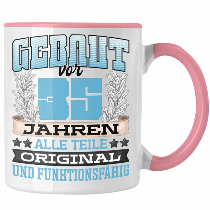 35er Geburtstag Tasse Geschenk Frauen Männer Spruch Gebaut Vor 35er Jahren Rosa Trendation