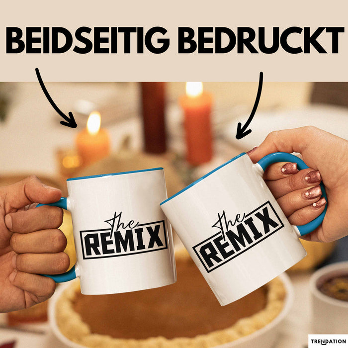 The Remix Tasse Geschenk Partner-Tassen Geschwister Kaffee-Becher Blau Trendation