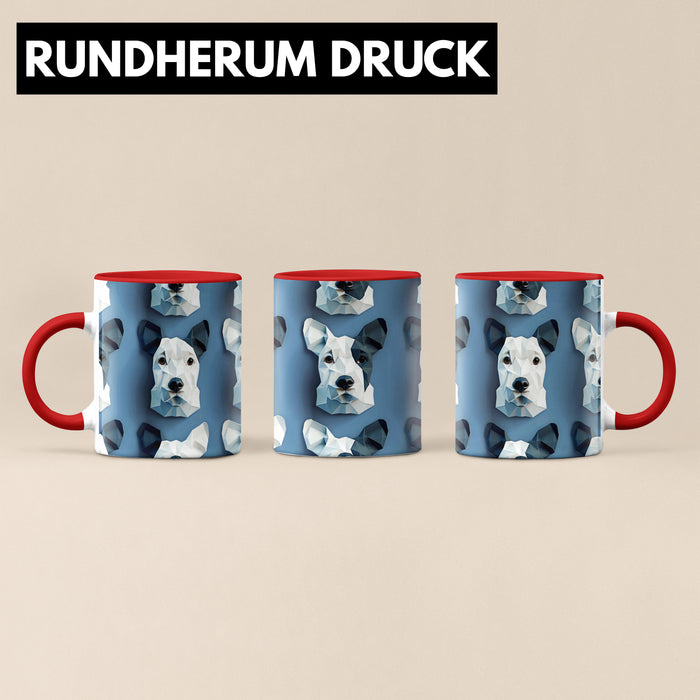 3D Tasse Bullterrier Hunde Boxer Geschenkidee Für Hundebesitzer Kaffee-Becher Lustig Süßs Rot Trendation