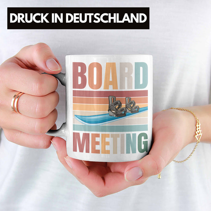 Snowboard Tasse Geschenkidee für Snowboard-Fahrer zum Geburtstag Weihnachten Weiß Trendation