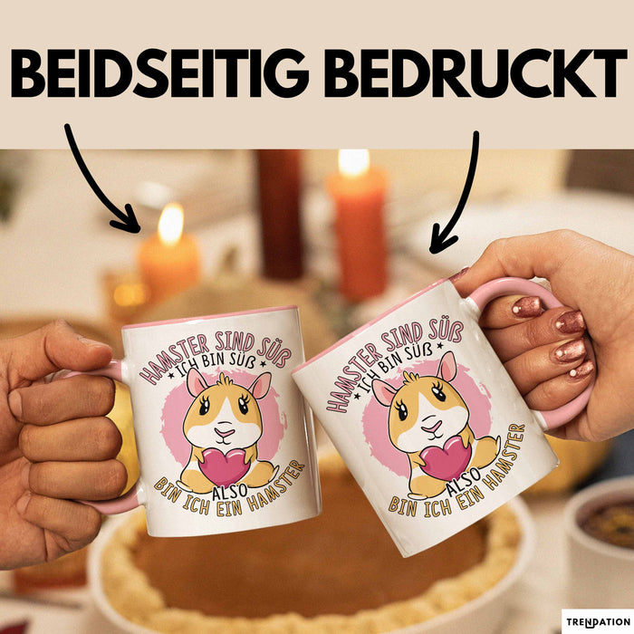 Hamster-Liebhaber Geschenk Tasse Mädchen Hamster Sind Süß Ich Bin Ein Hamster Kaffee-Becher Rosa Trendation