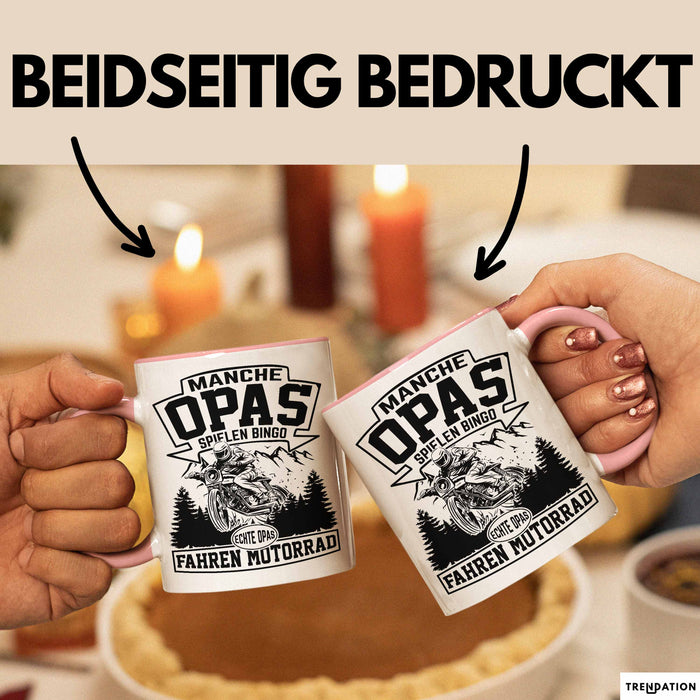 Motorrad Opa Tasse Geschenk Echte Opas Fahren Motorrad Geschenkidee Vatertag Opa Biker Rosa Trendation