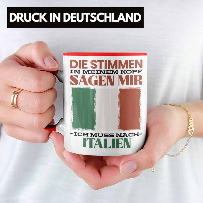 Italien Tasse Urlaub Heimat Geschenk Spruch Italiener Geschenkidee Rot Trendation
