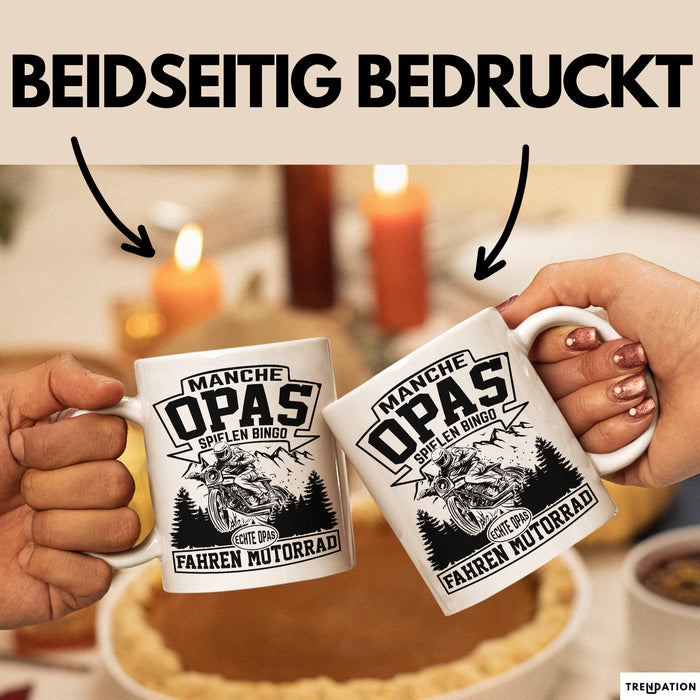 Motorrad Opa Tasse Geschenk Echte Opas Fahren Motorrad Geschenkidee Vatertag Opa Biker Weiß Trendation