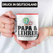 Papa und Lehrer Tasse Geschenkidee Vater für Lehrer Geburtstag Vatertag Spruch Geschenkidee Rot Trendation