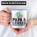Papa und Lehrer Tasse Geschenkidee Vater für Lehrer Geburtstag Vatertag Spruch Geschenkidee Blau Trendation