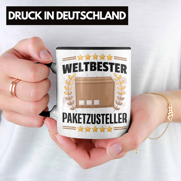 Weltbester Paketbote Paketzusteller Tasse Geschenkidee Postbote Spruch Trendation