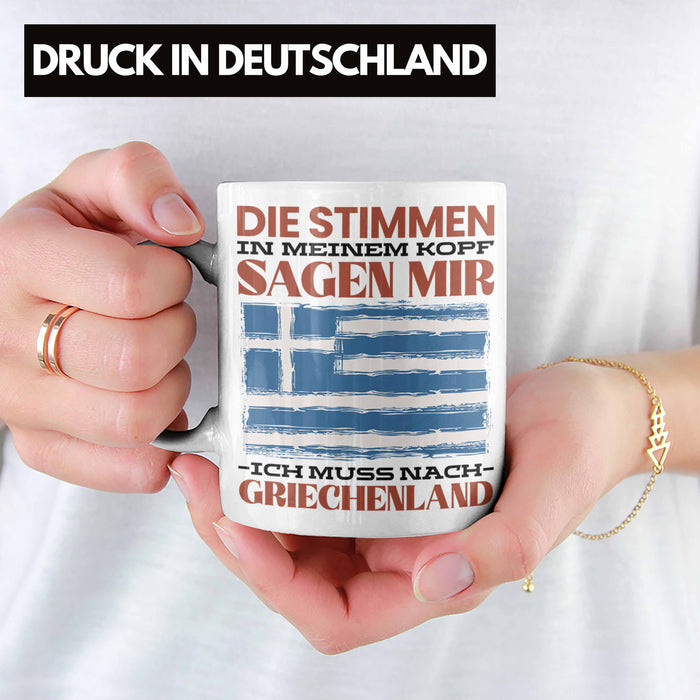 Griechenland Tasse Urlaub Heimat Geschenk Spruch Grieche Geschenkidee Weiß Trendation