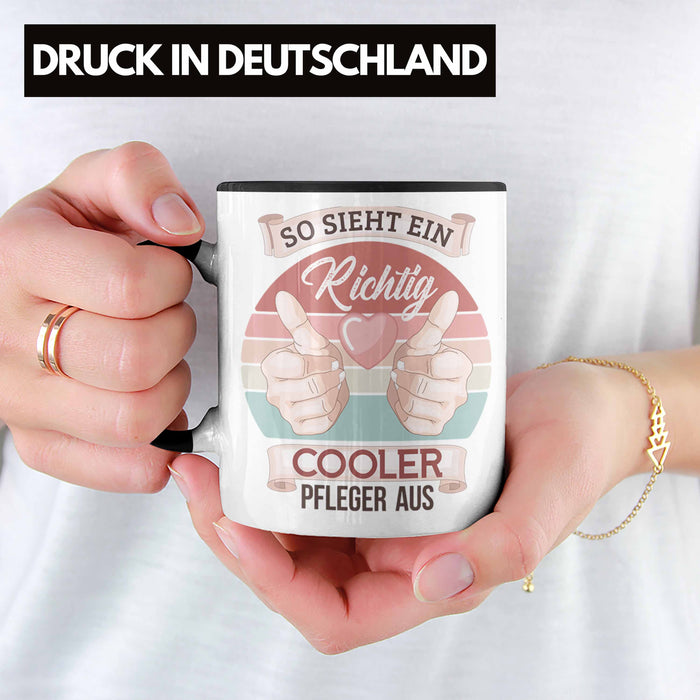 Pfleger Tasse Geschenk Altenpfleger Geschenkidee Pflegekraft Krankenpfleger So Sieht Ein Cooler Pfleger Trendation