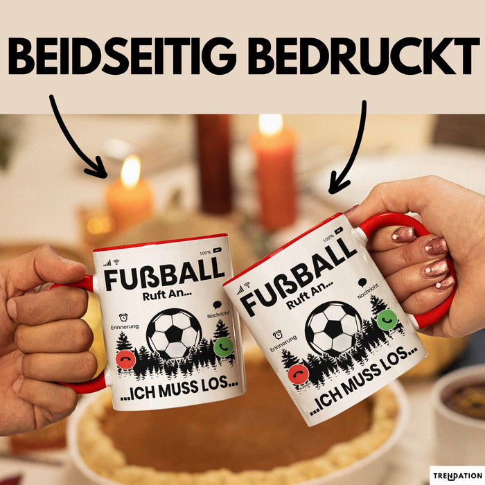 Fussballer Tasse Geschenk Fussballspieler Geschenkidee Fußball Ruft An Kaffee-Becher Rot Trendation