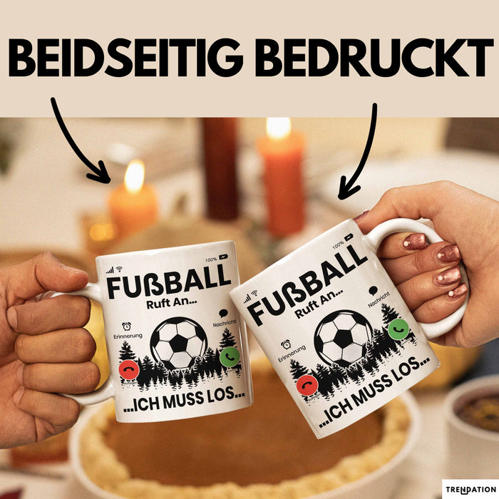 Fussballer Tasse Geschenk Fussballspieler Geschenkidee Fußball Ruft An Kaffee-Becher Weiß Trendation