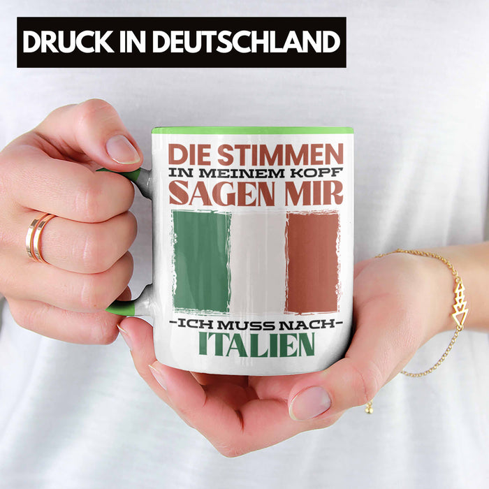 Italien Tasse Urlaub Heimat Geschenk Spruch Italiener Geschenkidee Grün Trendation