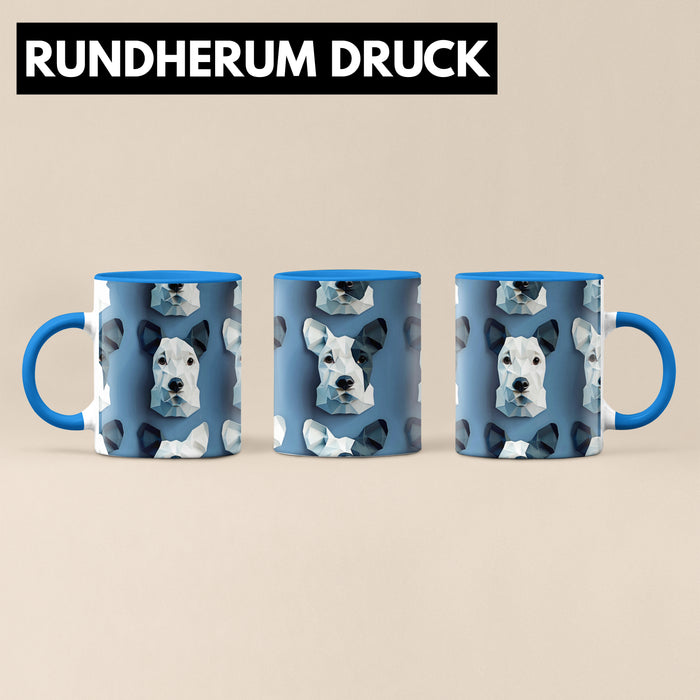 3D Tasse Bullterrier Hunde Boxer Geschenkidee Für Hundebesitzer Kaffee-Becher Lustig Süßs Blau Trendation