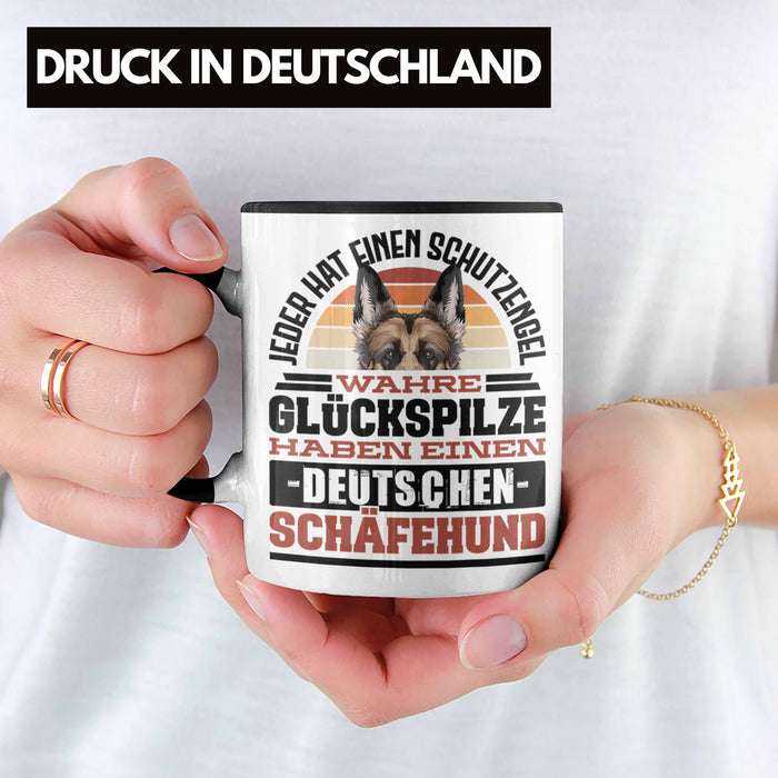 Deutscher Schäferhund Tasse Geschenkidee Kaffee-Becher Schäferhund Besitzer Schutzengel Trendation