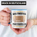 Weltbester Paketbote Paketzusteller Tasse Geschenkidee Postbote Spruch Blau Trendation