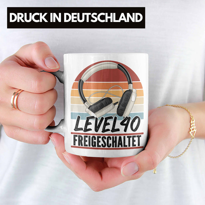 40. Geburtstag Geschenk Männer Gaming Kaffee-Becher Gamer 40er Geburtstag Geschenkidee Tasse Weiß Trendation