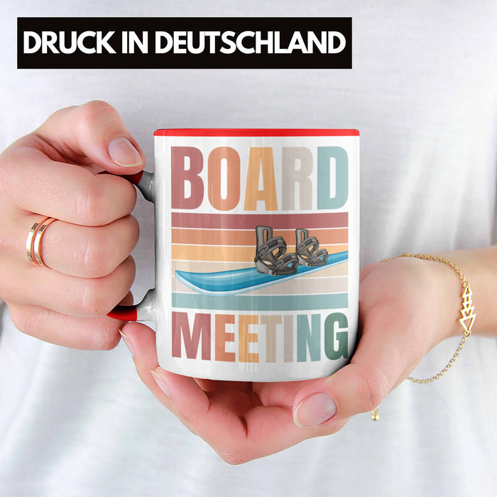 Snowboard Tasse Geschenkidee für Snowboard-Fahrer zum Geburtstag Weihnachten Rot Trendation