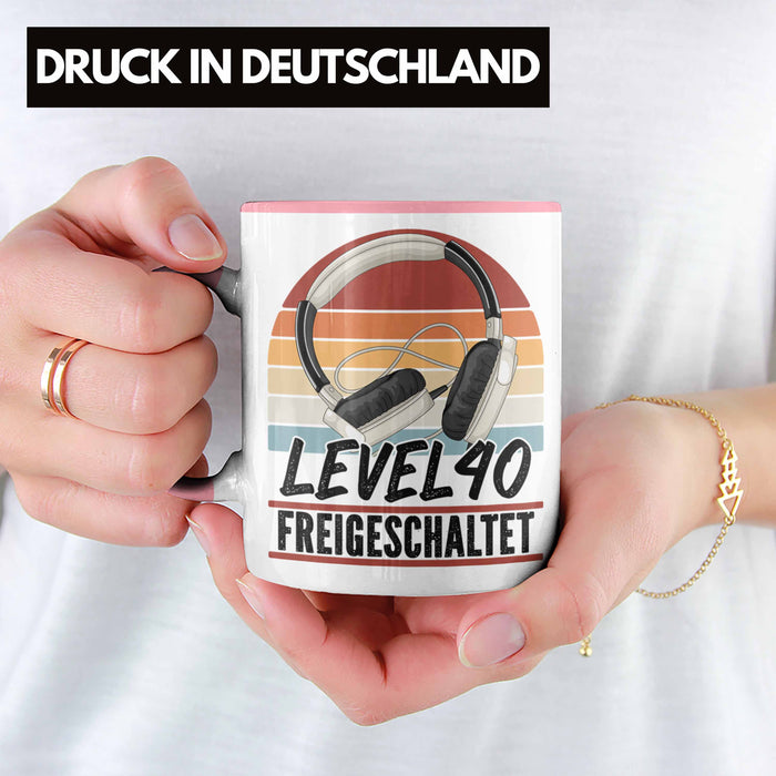 40. Geburtstag Geschenk Männer Gaming Kaffee-Becher Gamer 40er Geburtstag Geschenkidee Tasse Rosa Trendation