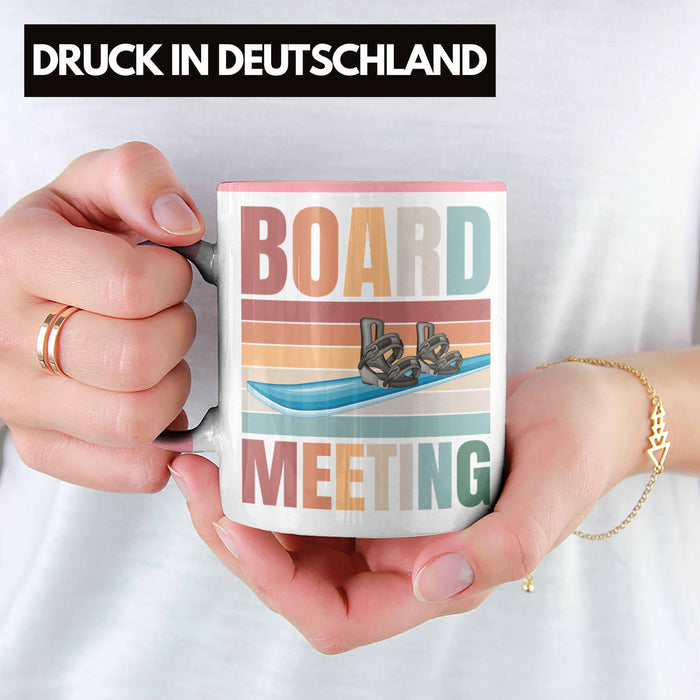 Snowboard Tasse Geschenkidee für Snowboard-Fahrer zum Geburtstag Weihnachten Rosa Trendation
