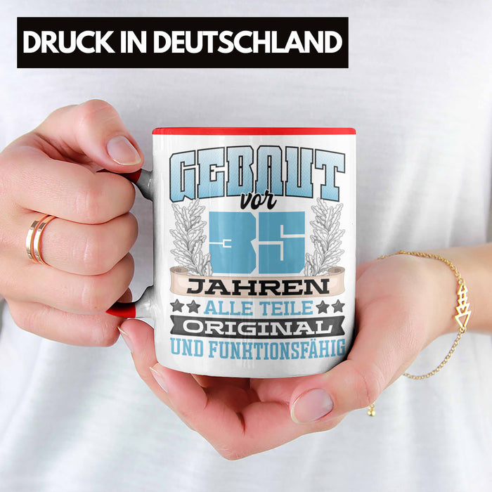 35er Geburtstag Tasse Geschenk Frauen Männer Spruch Gebaut Vor 35er Jahren Rot Trendation