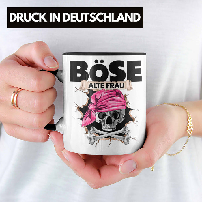Böse Alte Frau Tasse Geschenk für Frauen Geschenkidee Piratin Kaffee-Becher Trendation