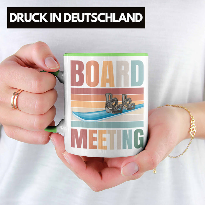 Snowboard Tasse Geschenkidee für Snowboard-Fahrer zum Geburtstag Weihnachten Grün Trendation